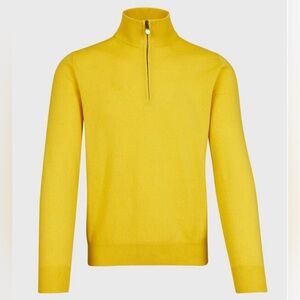 NEW Paul Stuart Cashmere 1/4 Zip Sweater - Yellow